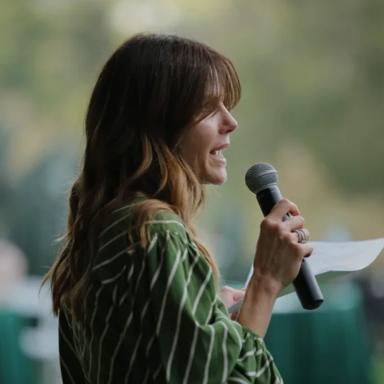 Dana Auslander speaking at the Investing in Luxury panel